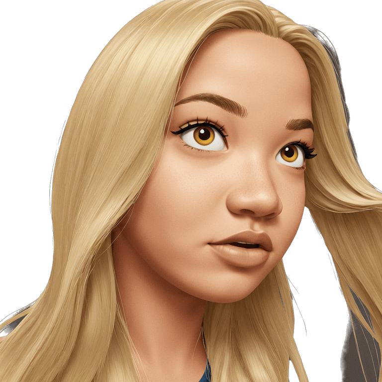 blonde girl portrait with long hair emoji