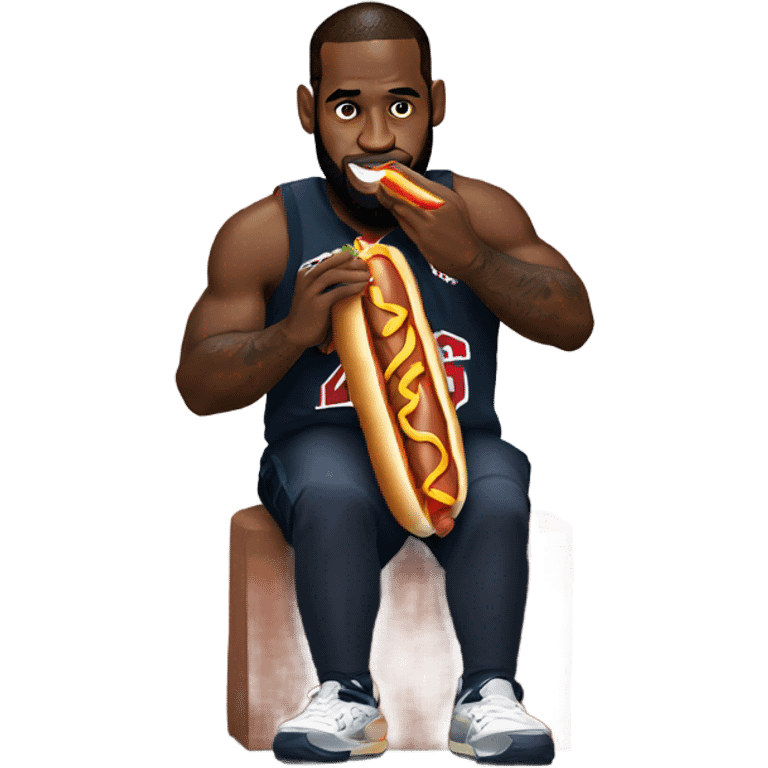 lebron james eating hot dog  emoji