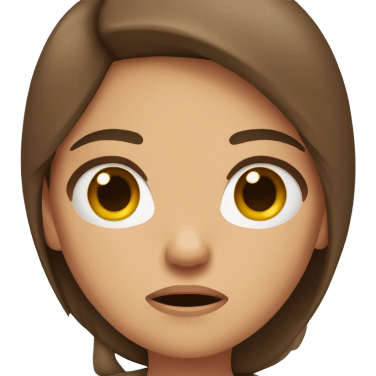 flustered brown haired girl emoji