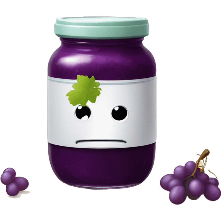 Grape jam in a jar sitting on a nice table emoji