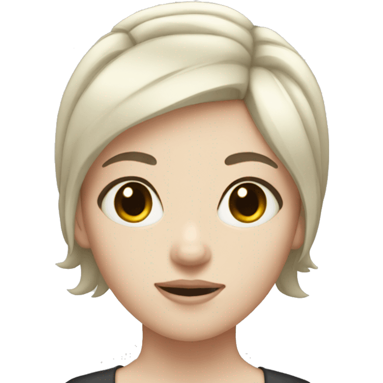 girl with black short hair and pale skin emoji