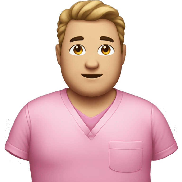 Chubby man wearing a pink scrub emoji