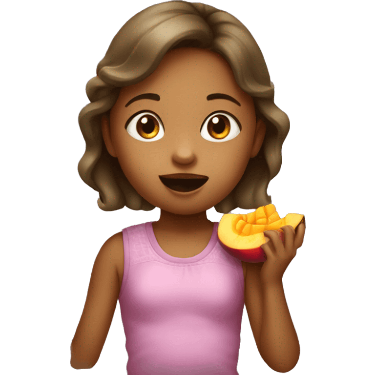 Little Girl eating mango emoji