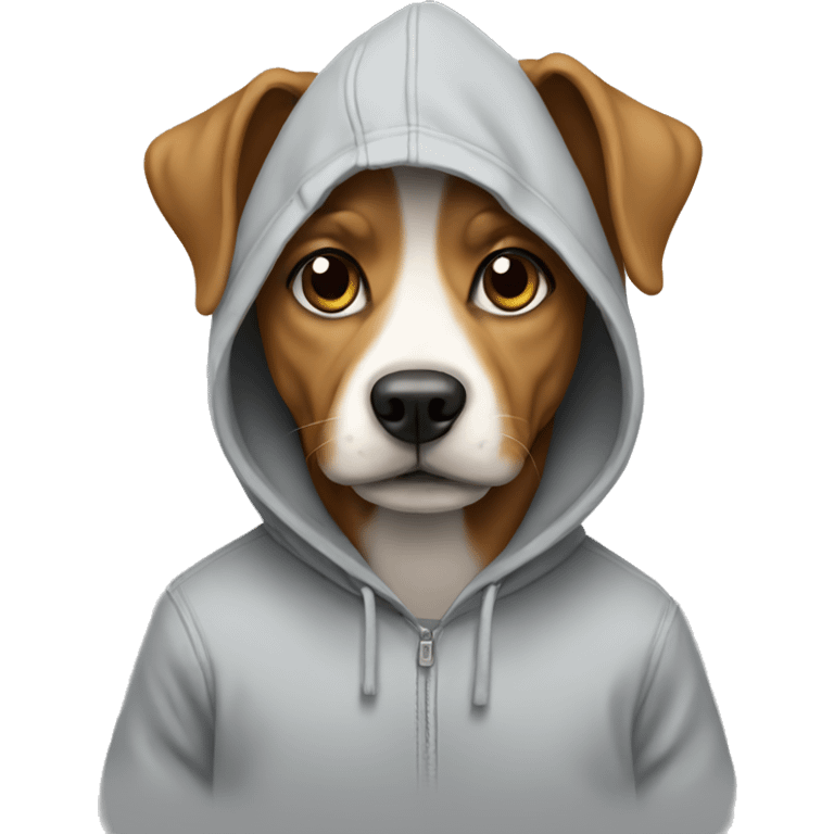 Dog wearing a hoodie emoji