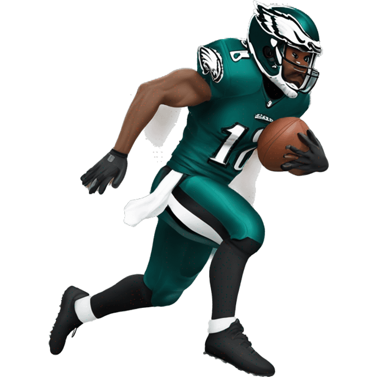 Philadelphia Eagles player hurdling an opponent emoji