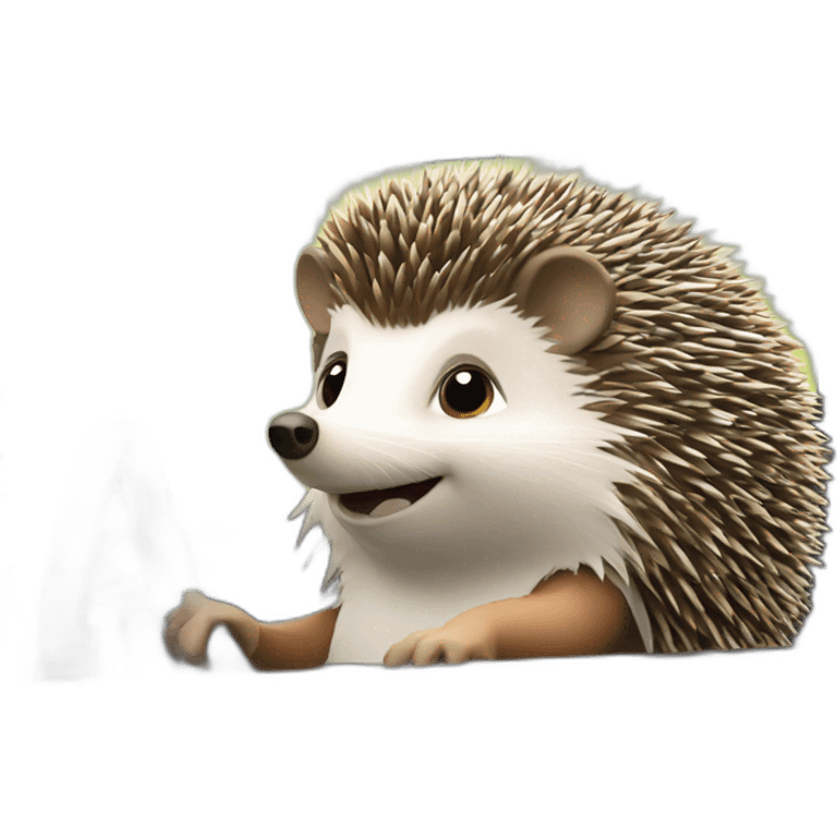 Hedgehog driving a audi car emoji