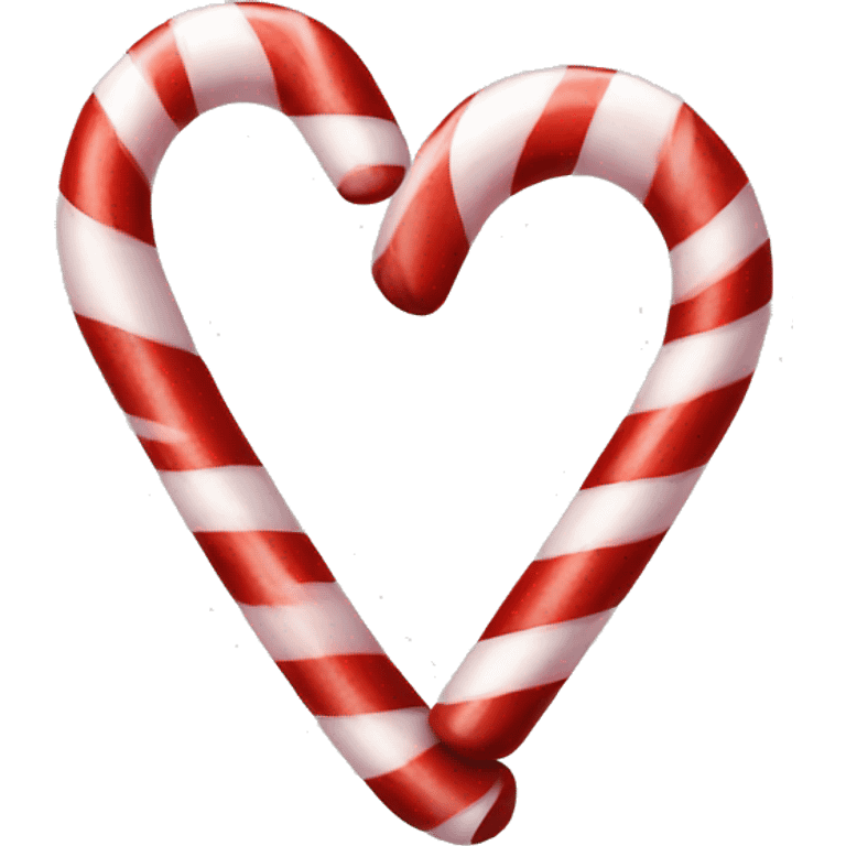 Candy cane heart shaped emoji