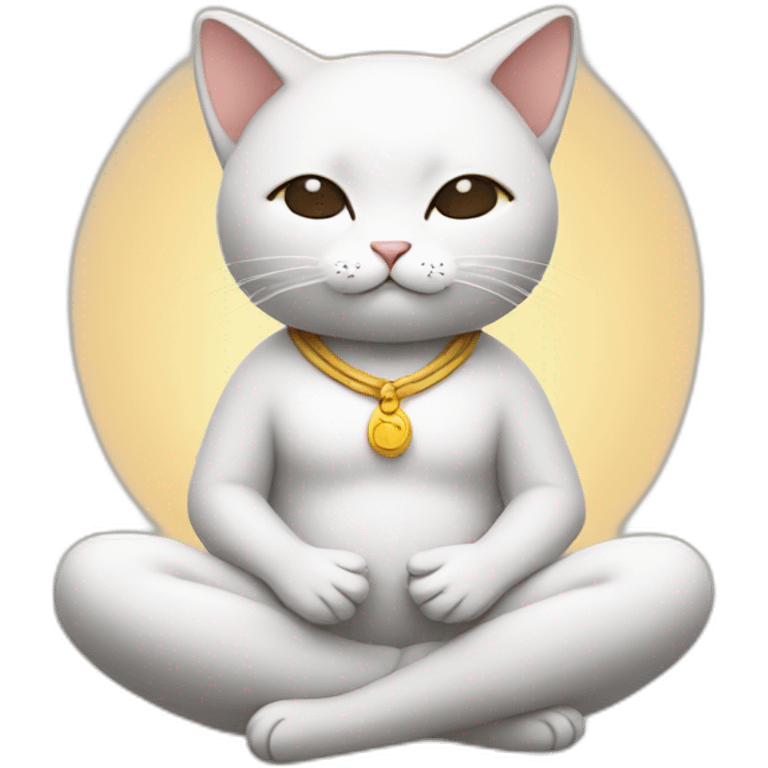 meditating cute cat emoji