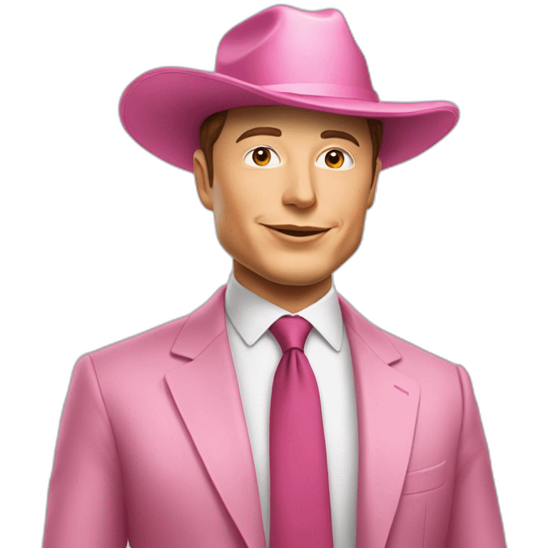 elon musk pink hat summer suit emoji