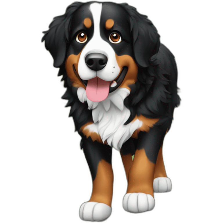 bernese mountain dog hiking over a mountain emoji