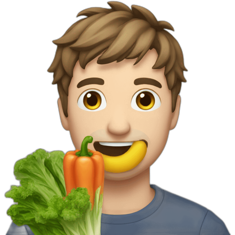 mr beast eating vegetables but it's actually people emoji