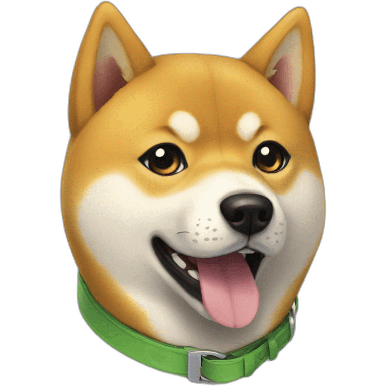 shocked Shiba Inu pikachu a green collar emoji