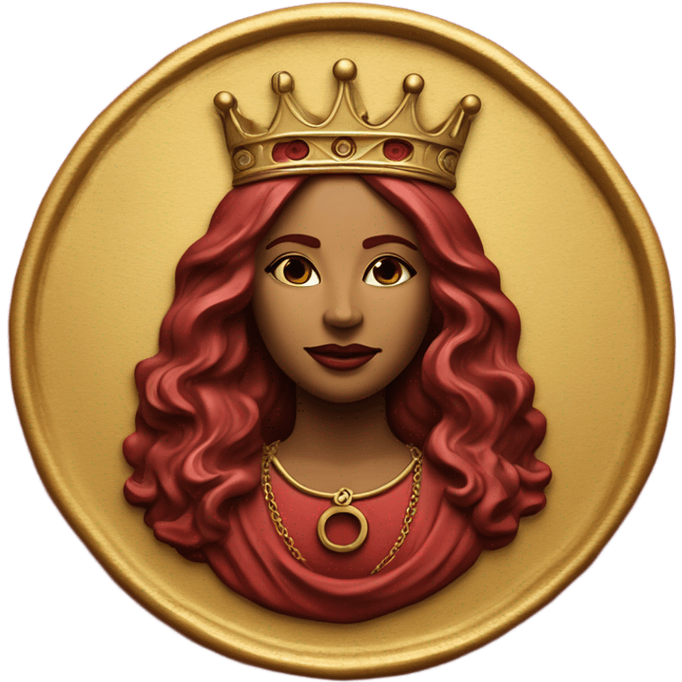 queen wax seal red crack broken circle emoji