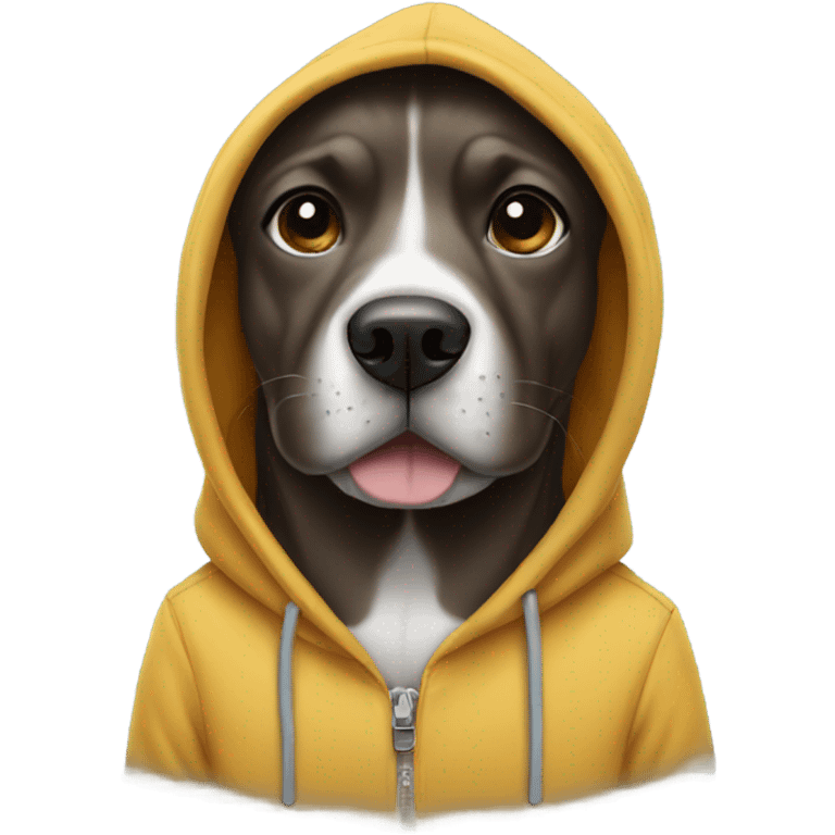 Dog wearing hoodie emoji