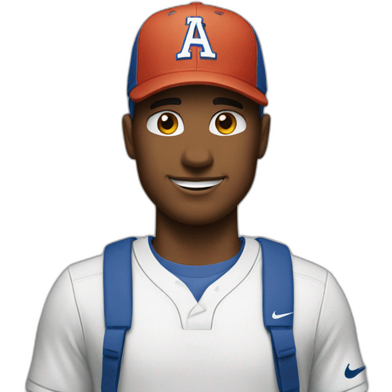 A man with cap branded nike emoji