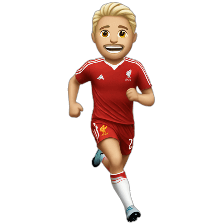 blonde liverpool player running emoji