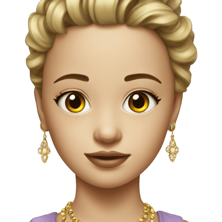 realistic portrait of girl with jewelry emoji