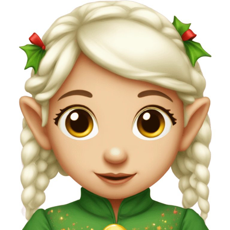 Baby girl elf of christmas emoji