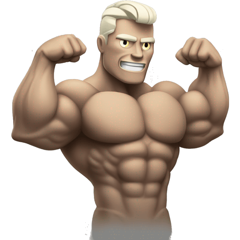 Muscular android bicep flexing emoji