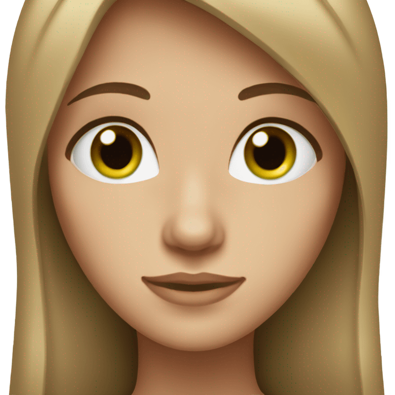 woman with long straight brown hair, green eyes, freckles  emoji