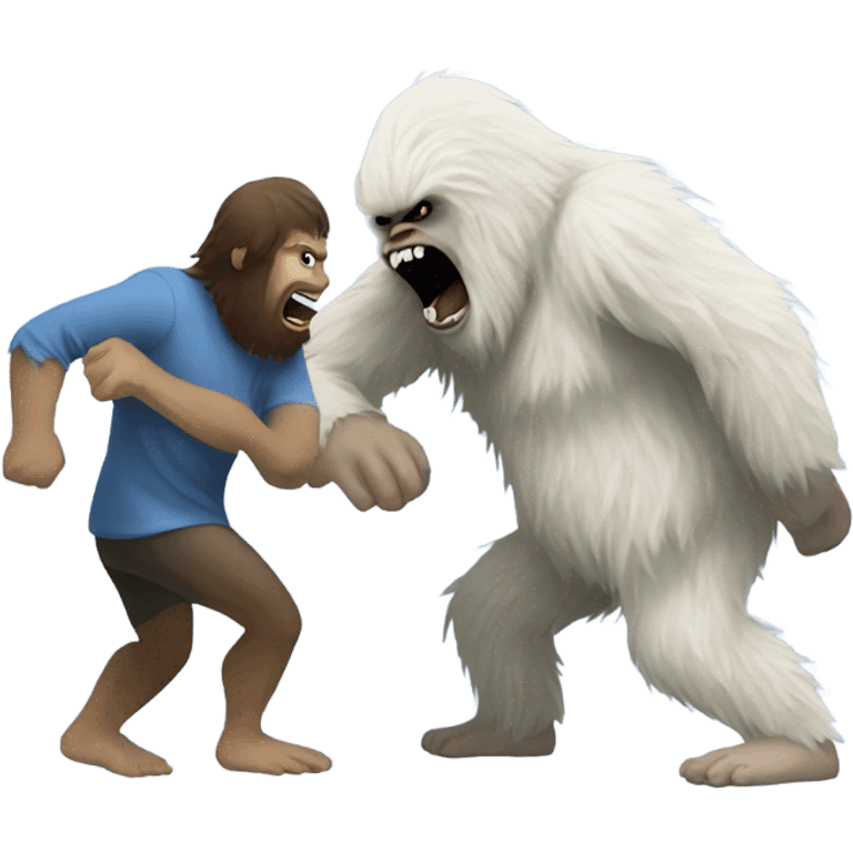 Yeti fighting a Sasquatch  emoji