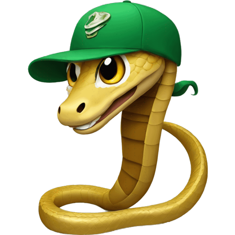 Snake wearing a cap emoji