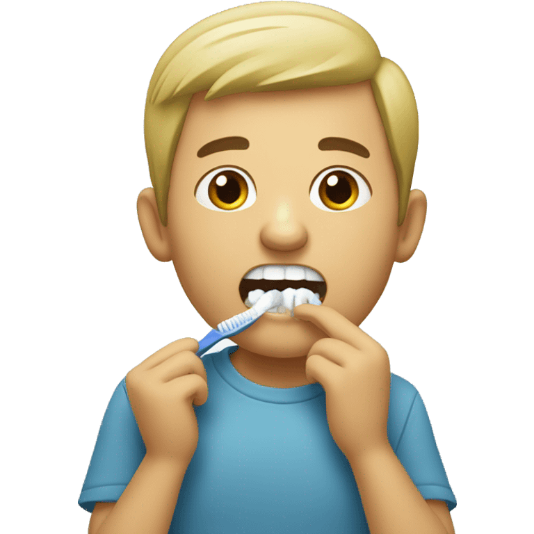 person brushing the upper palate of the mouth emoji