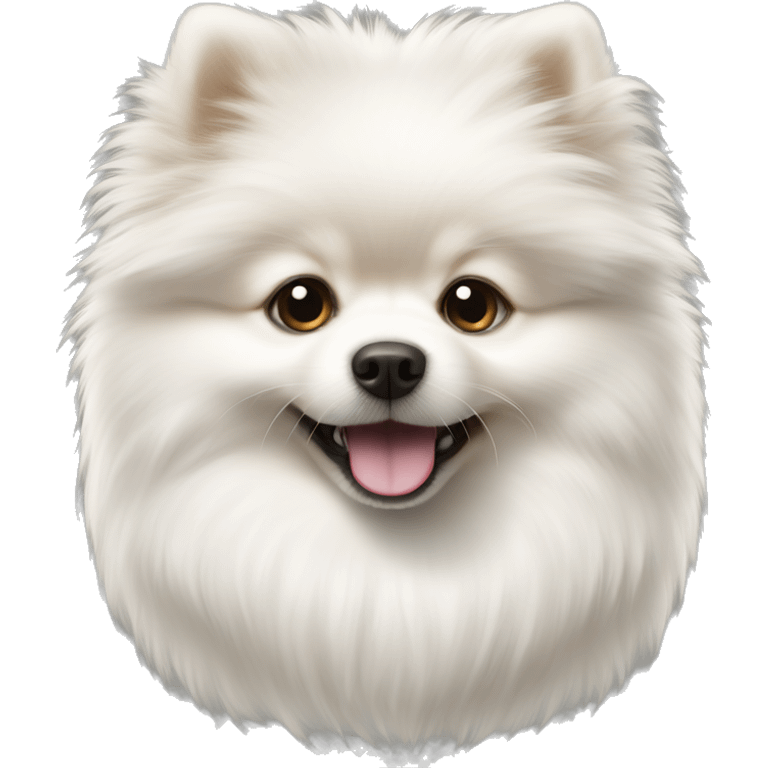 Fluffy white Pomeranian puppy emoji