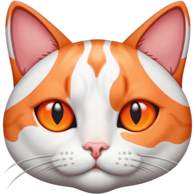 orange and white cat with one eye emoji