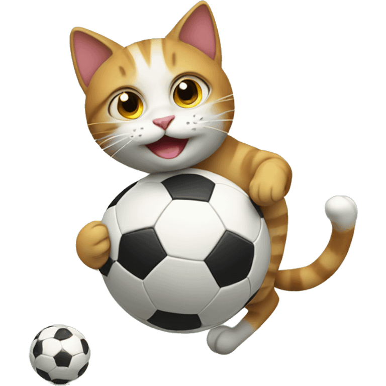 Cat playing soccer emoji