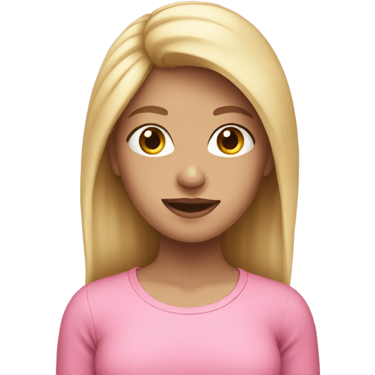 girl with blonde hair and pink top emoji