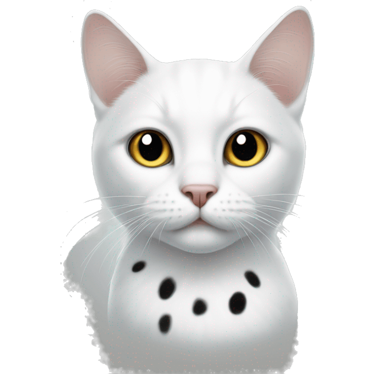 White cat with black spots emoji