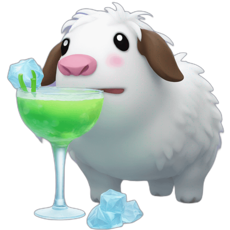 Poro drinking cocktail emoji