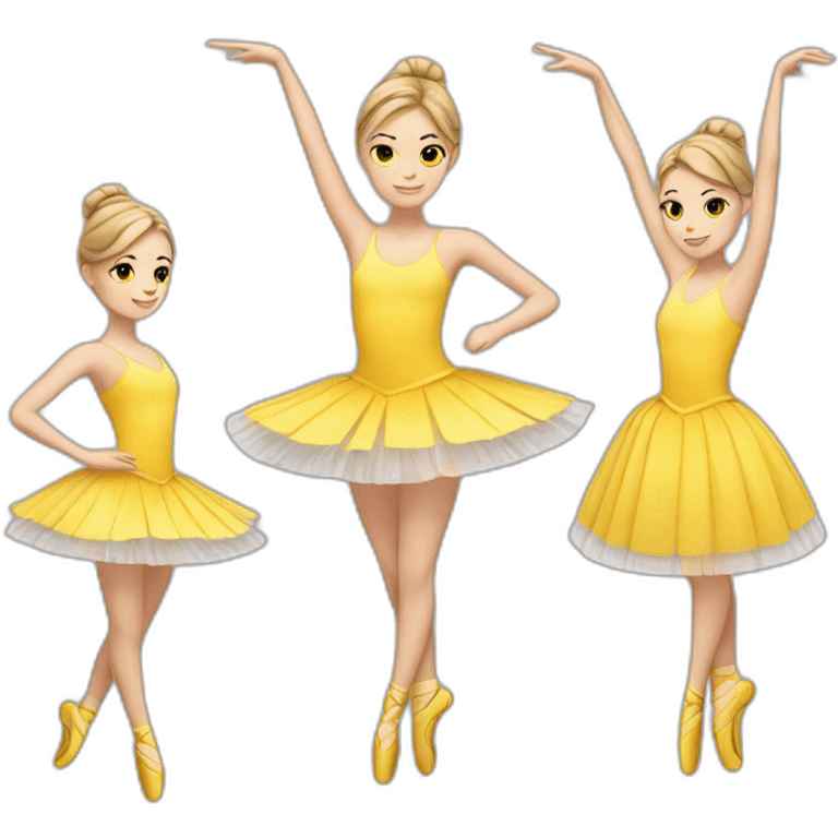 White girl ballerina with yellow skirt emoji