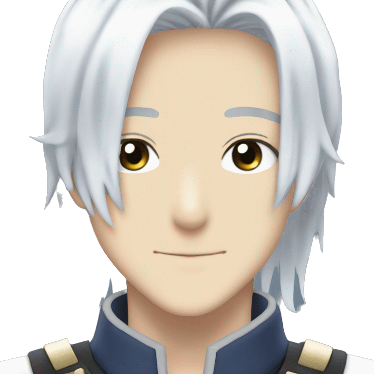 nagi seishiro from blue lock white hair,grey eyes emoji