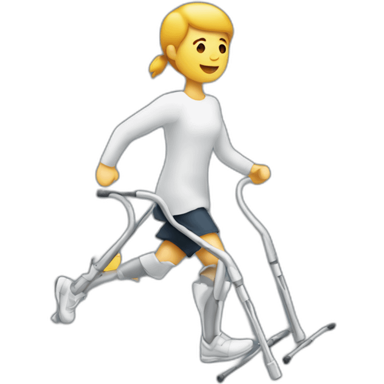 Person running with crutches emoji