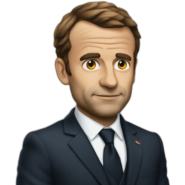 Macron with a lot of wrinkles emoji