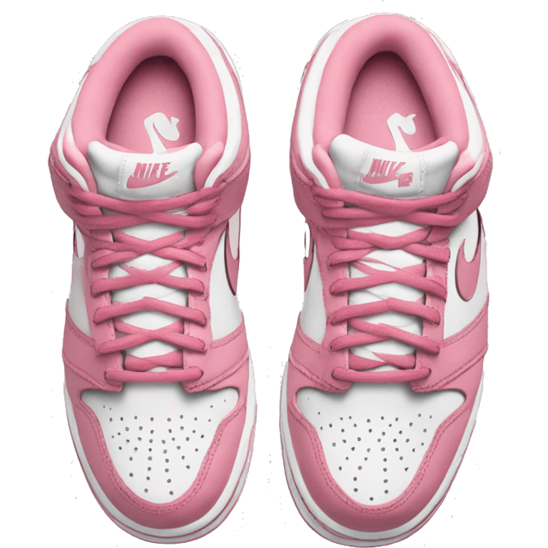 Pink and white low Nike dunk shoes  emoji