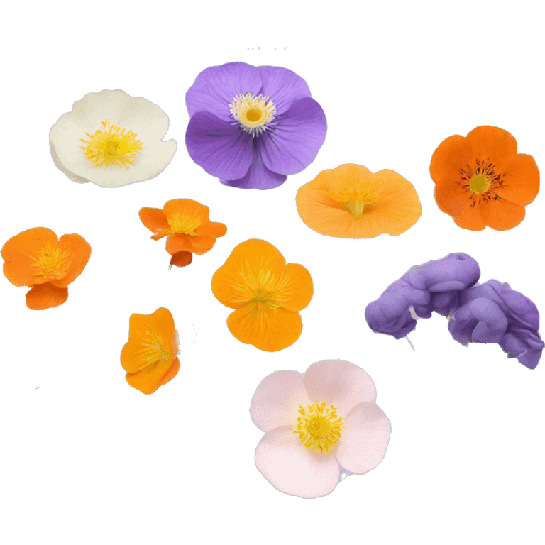 Anemone Rose yarrow anemone nasturtium iris flower bokey emoji