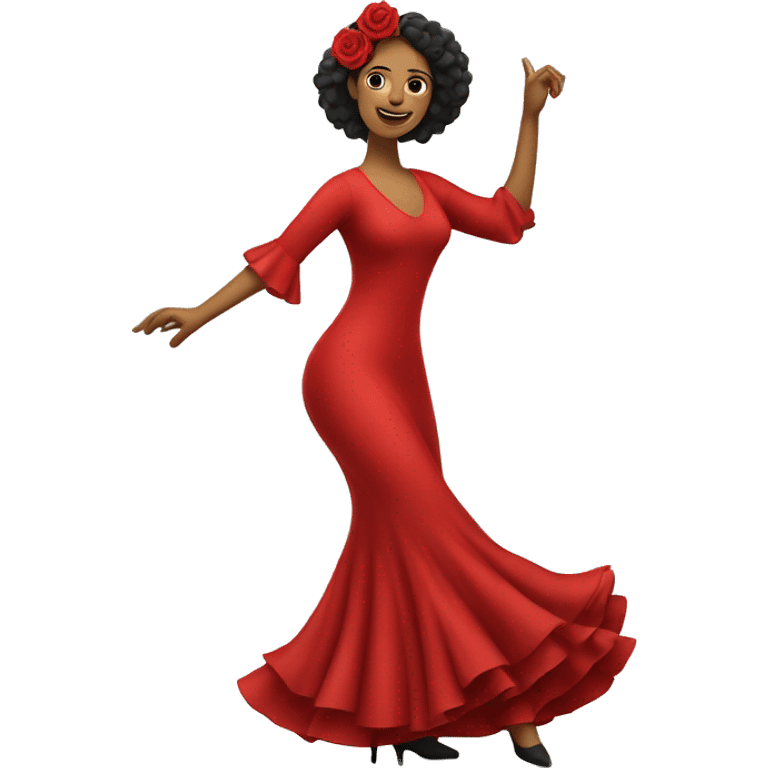 Spanish woman with flamenco red dress dancing emoji