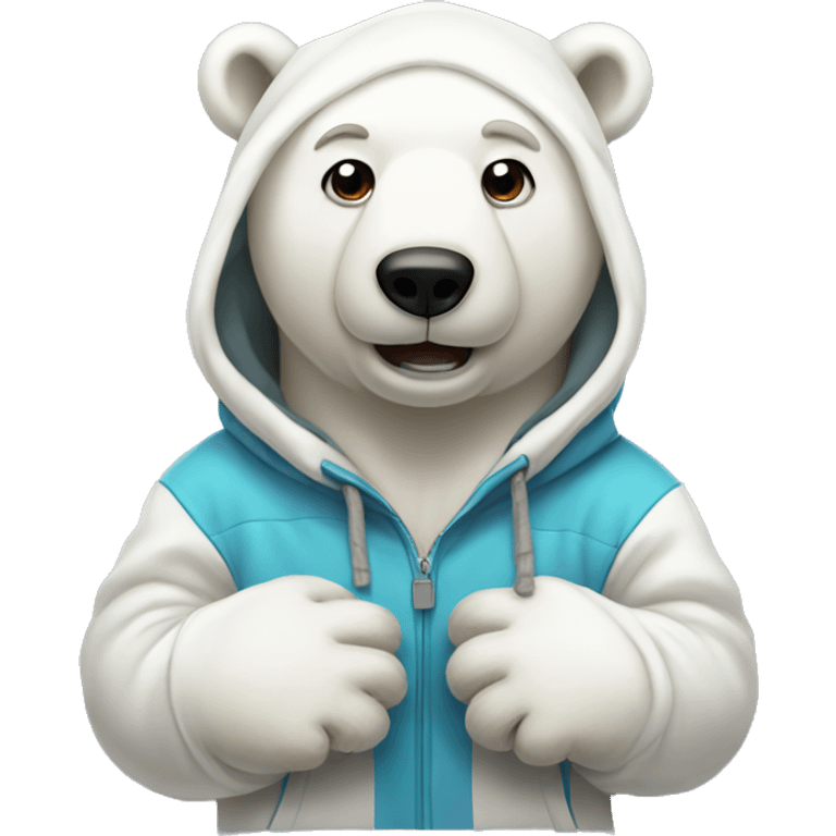 Polar bear wearing a hoodie  emoji