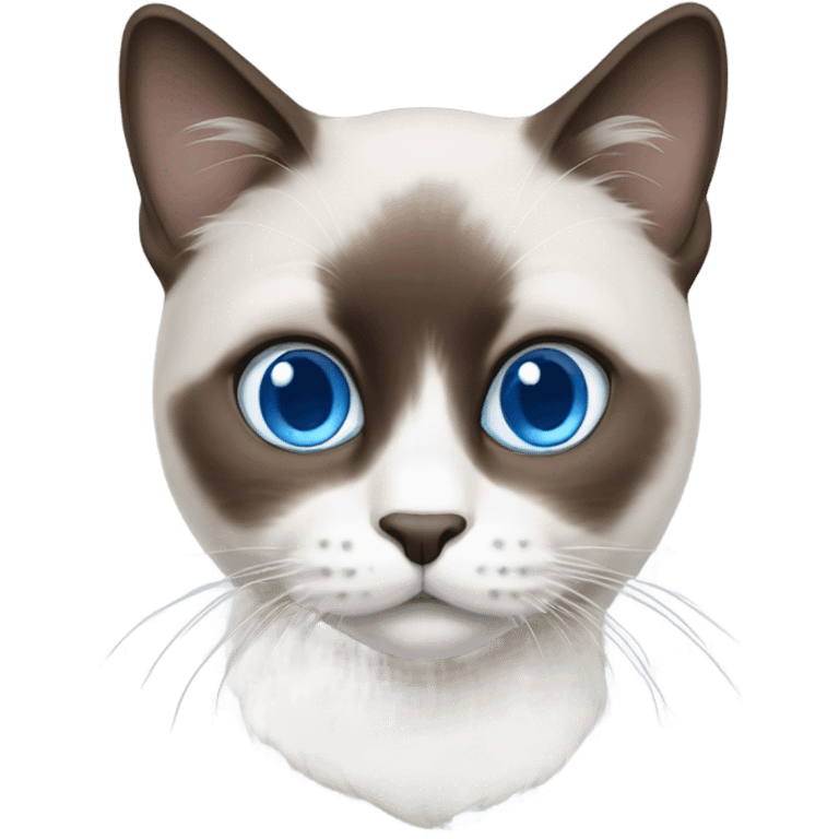 snowshoe cat blue eyes, darker face emoji