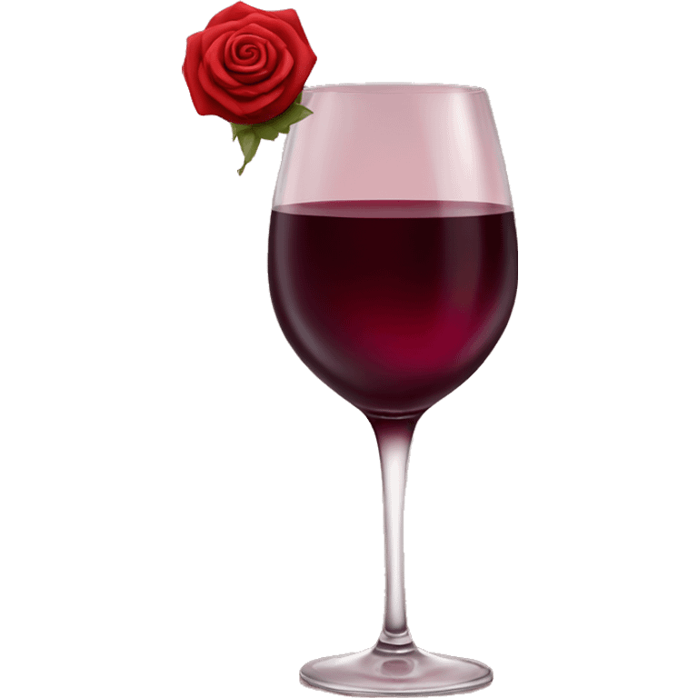 Red wine with rose emoji