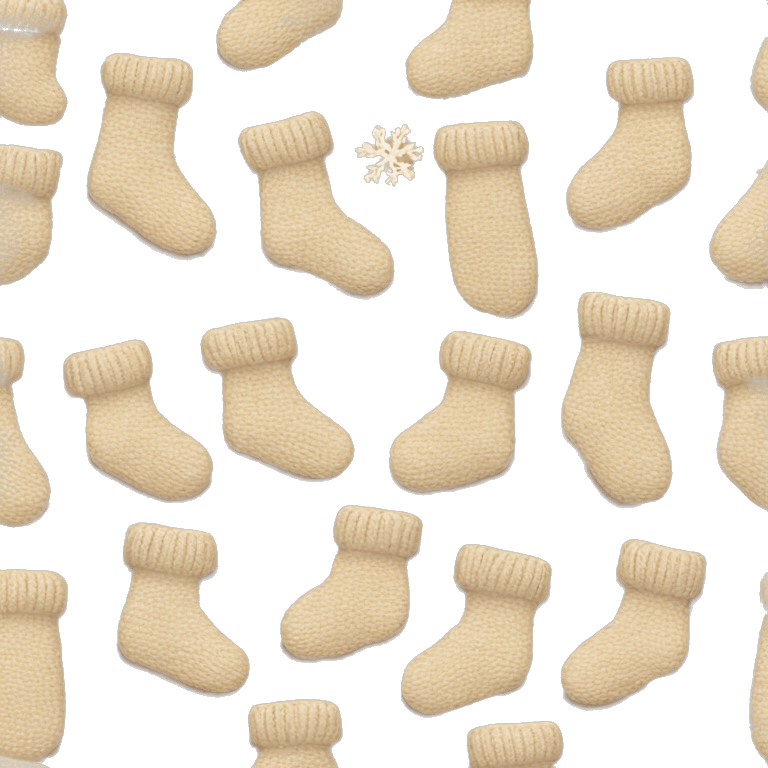 Beige knit Christmas sock emoji