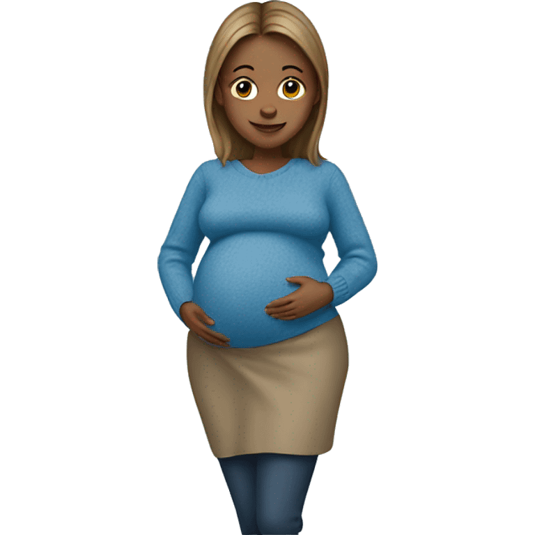 pregnant woman with blue sweater  emoji