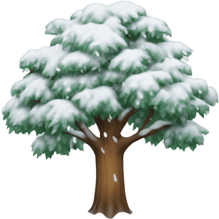 Snow falling on tree emoji