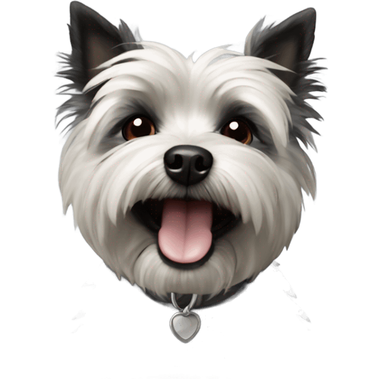 Happy black and white cairn terrier  emoji