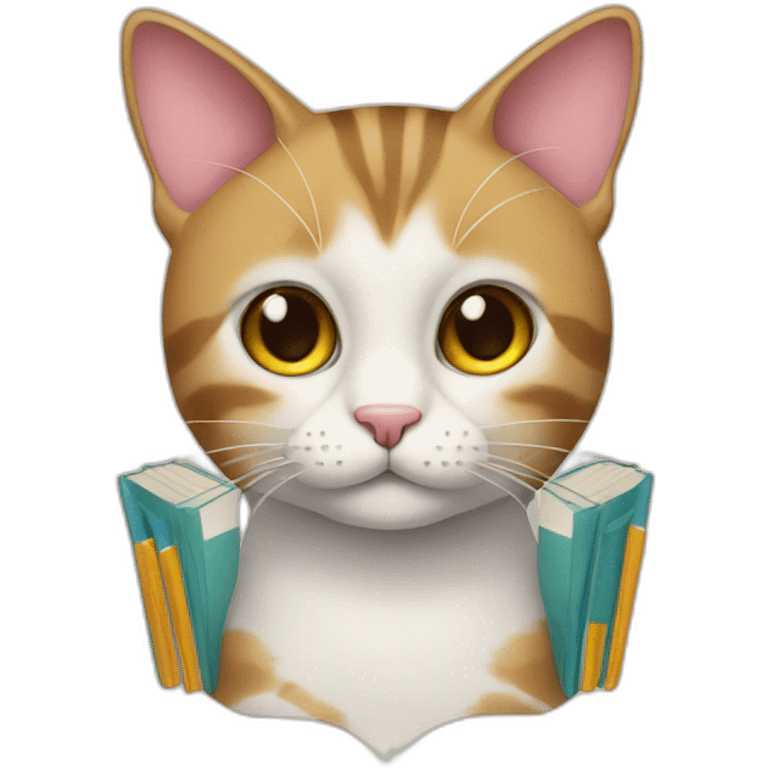 Cat with books emoji