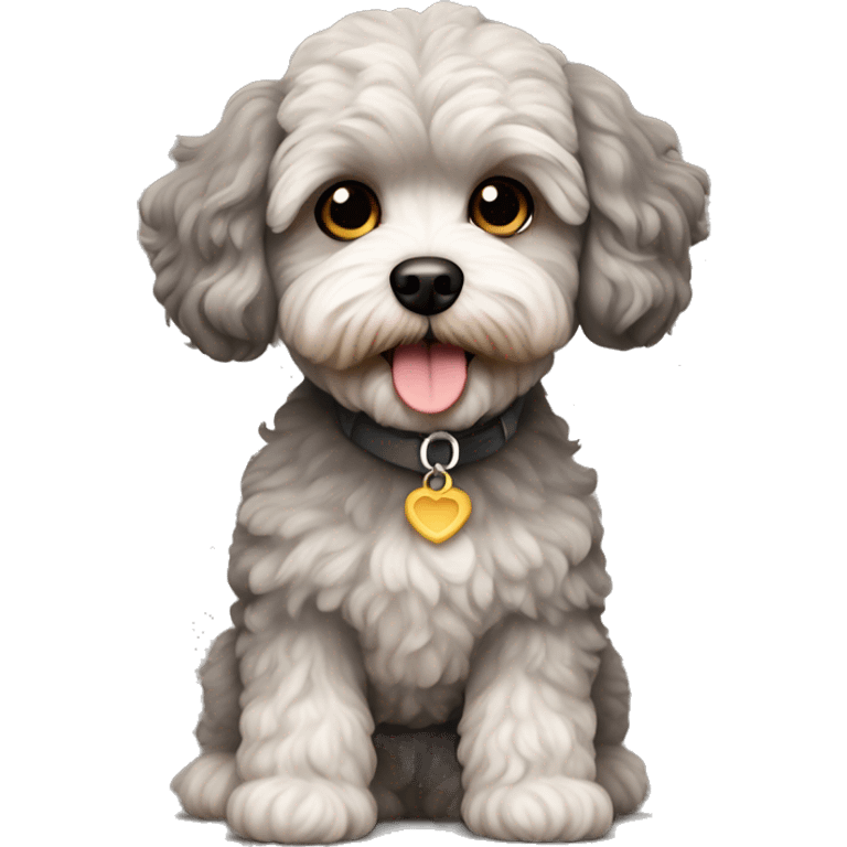 Dog maltipoo grey/brown fur emoji