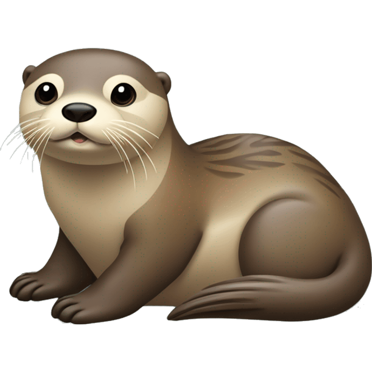 Loutre paresseuse sur le dos avec un gros ventre et fatigué  emoji